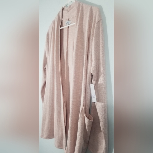 Croft & Barrow NWT Open Front Cardigan. Dual Front Pockets. Size Petite Large. - Picture 2 of 9